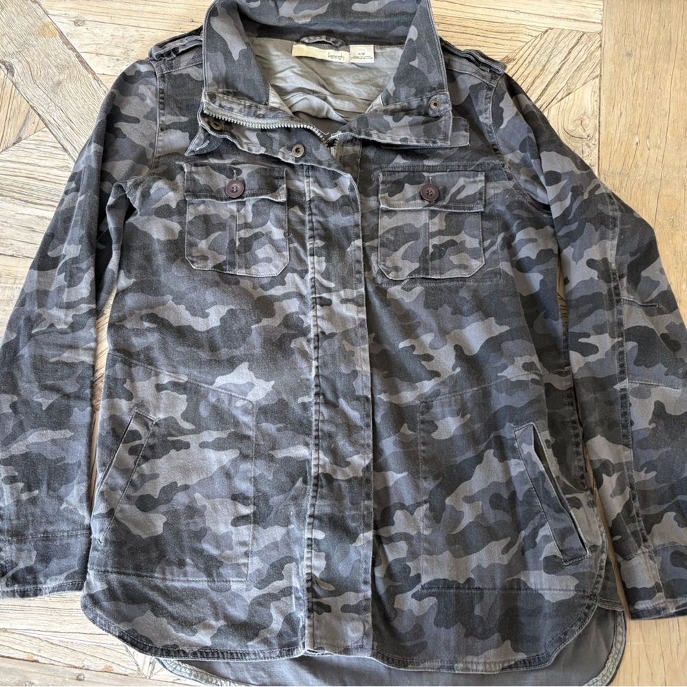 Kersh Gray Camouflage Military Jacket